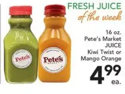 Pete's Fresh Market Pete's Market Juice offer