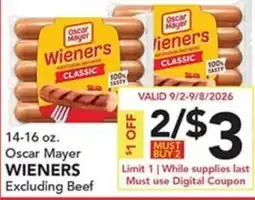 Pete's Fresh Market Oscar Mayer Wieners offer