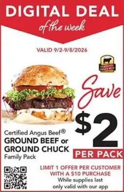 Pete's Fresh Market Certified Angus Beef Ground Beef or Ground Chuck Family Pack offer