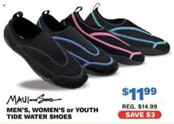 Maul and Sons men's, women's or youth tide water shoes