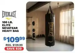 Big 5 Everlast 100 lb. elite nevatear heavy bag offer