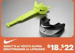 Big 5 Nike adult's or youth alpha mouthguard or lipguard offer