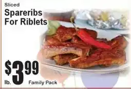 Super Fresh Sliced Spareribs For Riblets offer
