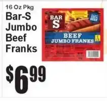 Super Fresh Bar-S beef jumbo franks offer