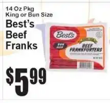 Super Fresh Best's beef franks offer
