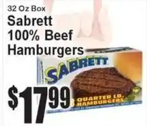 Super Fresh Sabrett 100% Beef Hamburgers offer