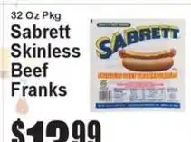 Super Fresh Sabrett Skinless Beef Franks offer