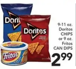 Pete's Fresh Market Doritos chips or Fritos can dips offer