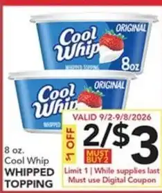 Pete's Fresh Market Cool Whip whipped topping offer