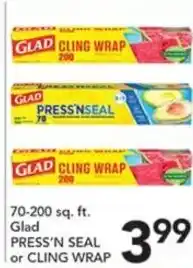 Pete's Fresh Market Glad press'n seal or cling wrap offer