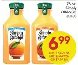 Pete's Fresh Market Simply Orange orange juice offer