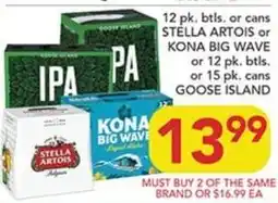 Pete's Fresh Market Stella Artois, Kona Big Wave or Goose Island offer