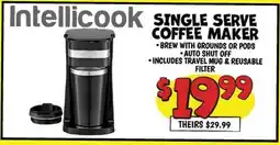 Ollie's INTELLICOOK SINGLE SERVE COFFEE MAKER offer