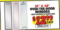 Ollie's OVER-THE-DOOR MIRRORS offer