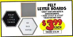 Ollie's FELT LETTER BOARDS offer