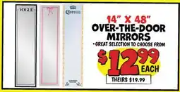 Ollie's 14 X 48 OVER-THE-DOOR MIRRORS offer
