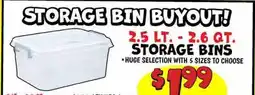 Ollie's 2.5 LT. - 2.6 QT. STORAGE BINS offer