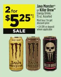 Dollar General Java Monster or Killer BrewTM Energy Drinks offer