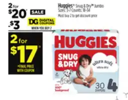 Dollar General Huggies Snug & Dry Jumbo offer