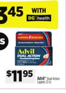 Dollar General Advil Dual Action Caplets 72 ct offer