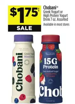 Dollar General Chobani Greek Yogurt or High Protein Yogurt Drink offer