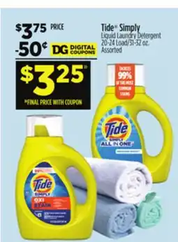 Dollar General Tide Simply Liquid Laundry Detergent offer