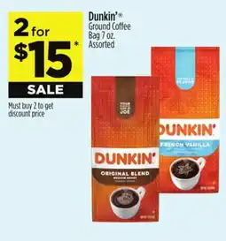 Dollar General Dunkin' Ground Coffee Bag offer