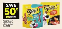 Dollar General Purina Beggin' Dog Treats Strips or Stix offer
