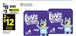 Dollar General Luvs Jumbo Diapers offer
