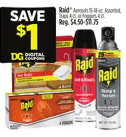 Dollar General Raid Aerosols 15-18 oz., Traps 4 ct. or Foggers 4 ct offer