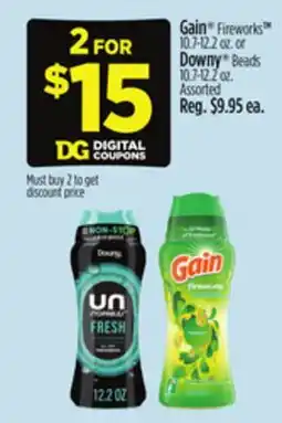 Dollar General Gain FireworksTM 10.7-12.2 oz. or Downy Beads 10.7-12.2 oz offer