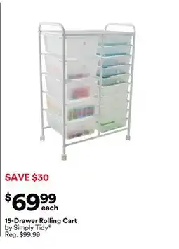 Michaels 15-Drawer Rolling Cart offer