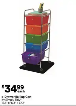 Michaels 5-Drawer Rolling Cart offer
