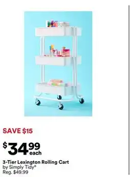 Michaels 3-Tier Lexington Rolling Cart by Simply Tidy offer