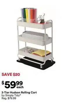 Michaels 3-Tier Hudson Rolling Cart by Simply Tidy offer