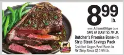 Price Chopper Butcher's Promise Bone-In Strip Steak Savings Pack offer
