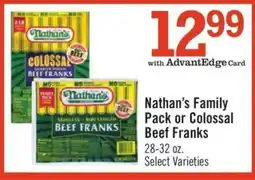 Price Chopper Nathan’s Family Pack or Colossal Beef Franks offer
