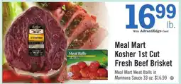 Price Chopper Meal Mart Kosher 1st Cut Fresh Beef Brisket offer