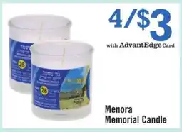 Price Chopper Menora Memorial Candle offer