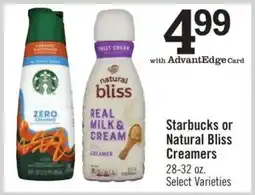 Price Chopper Starbucks or Natural Bliss Creamers offer