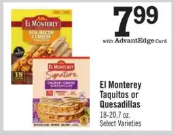 Price Chopper El Monterey taquitos or quesadillas offer