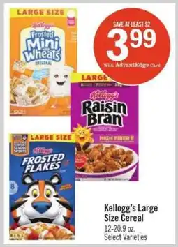 Price Chopper Kellogg's Large Size Cereal offer