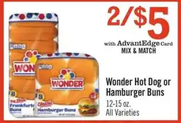 Price Chopper Wonder Hot Dog or Hamburger Buns offer