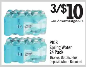 Price Chopper PICS Spring Water 24 Pack offer