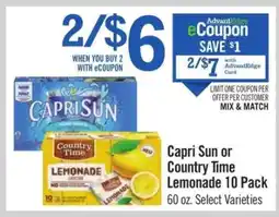 Price Chopper Capri Sun or Country Time Lemonade 10 Pack offer