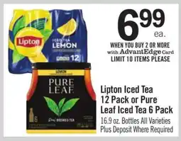 Price Chopper Lipton Iced Tea 12 Pack or Pure Leaf Iced Tea 6 Pack offer