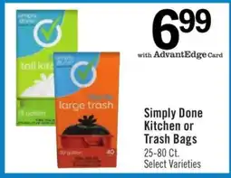 Price Chopper Simply Done Kitchen or Trash Bags offer