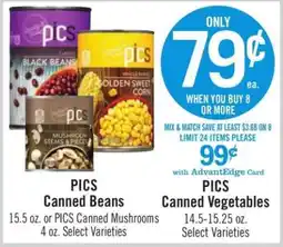 Price Chopper PICS Canned Beans offer