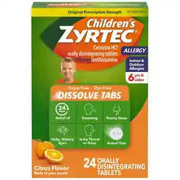 Walgreens 24 Hour Dissolving Allergy Relief Tablets with 10 mg Cetirizine Hydrochloride Citrus offer