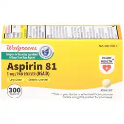 Walgreens Aspirin 81 mg Low Dose Enteric-Coated Tablets offer